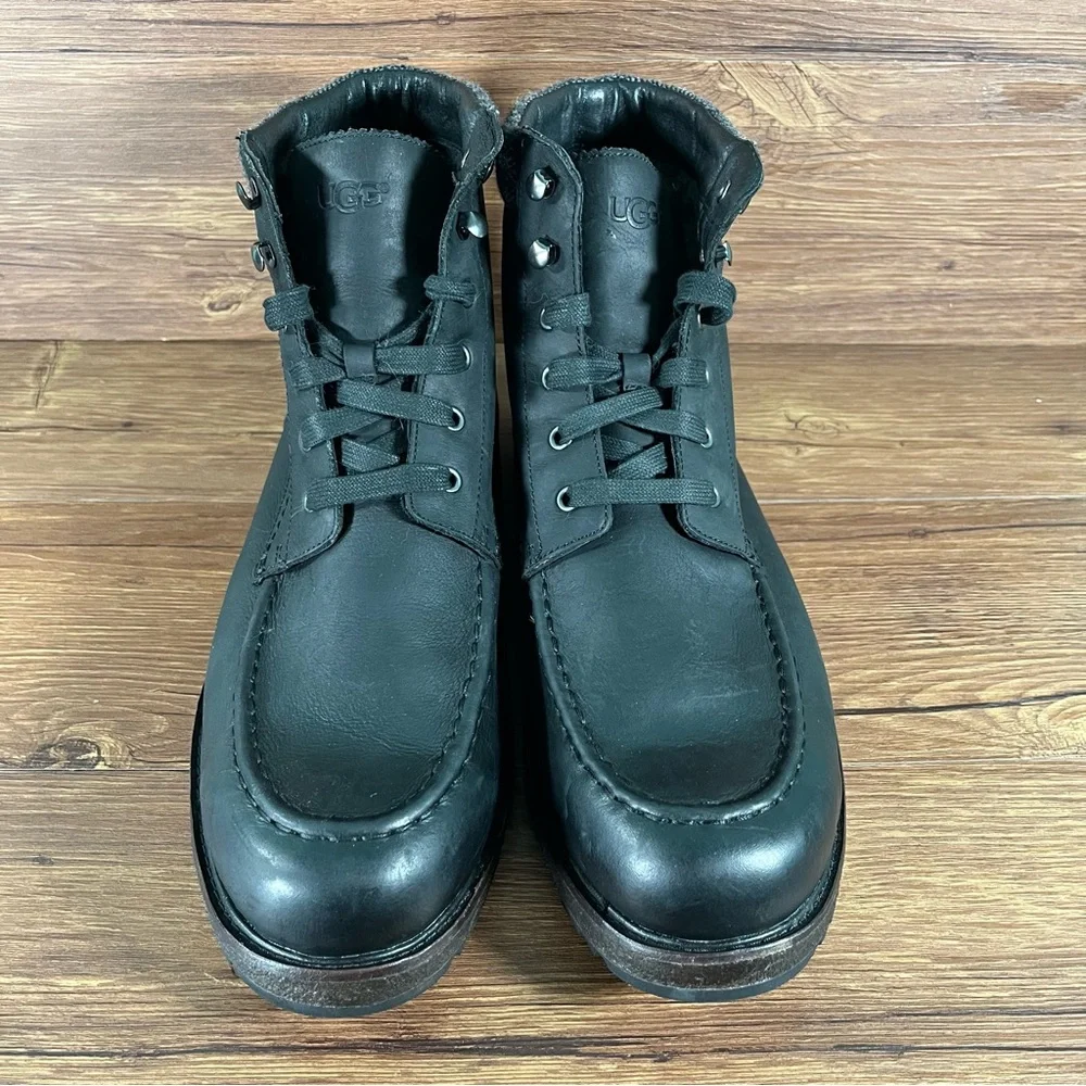 UGG ‘Merrick’ Black Leather Lace Up Boots Men’s Size 14 Shoes‎